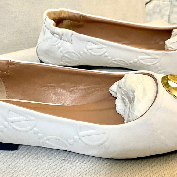 Valentino Calliope White Leather Ballet Flats - Size 8 - Picture 2 of 5